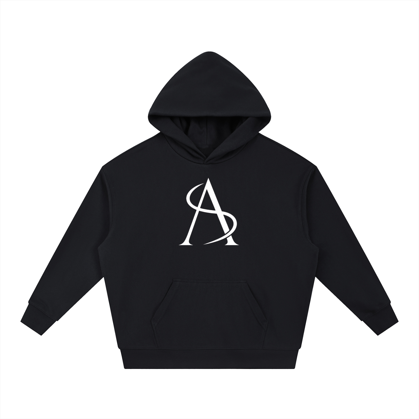 Amprax Supply Black Essential Boxy Heavyweight Drop-Shoulder Hoodie