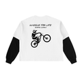 Amprax Supply wheelie for life Black and White long sleeve Shirt