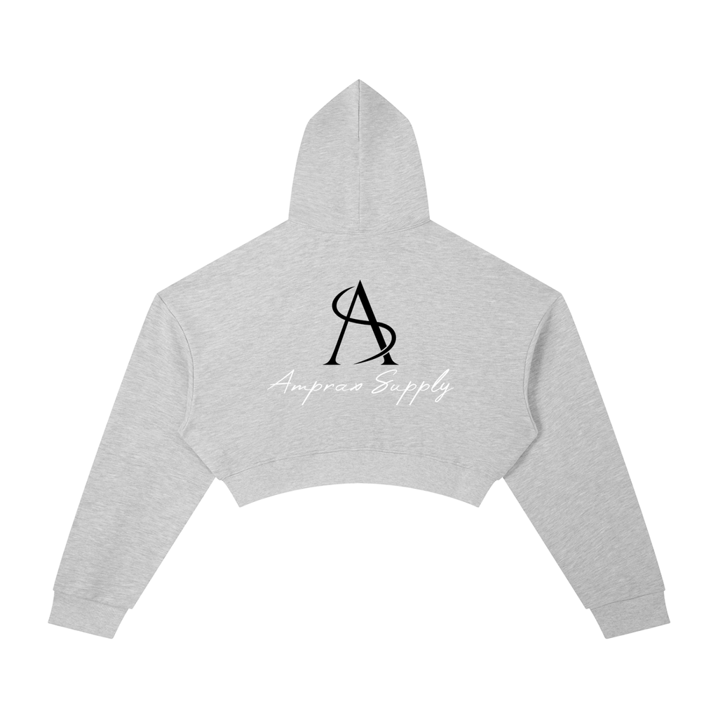 Amprax Supply Womens Gray Cropped Hoodie