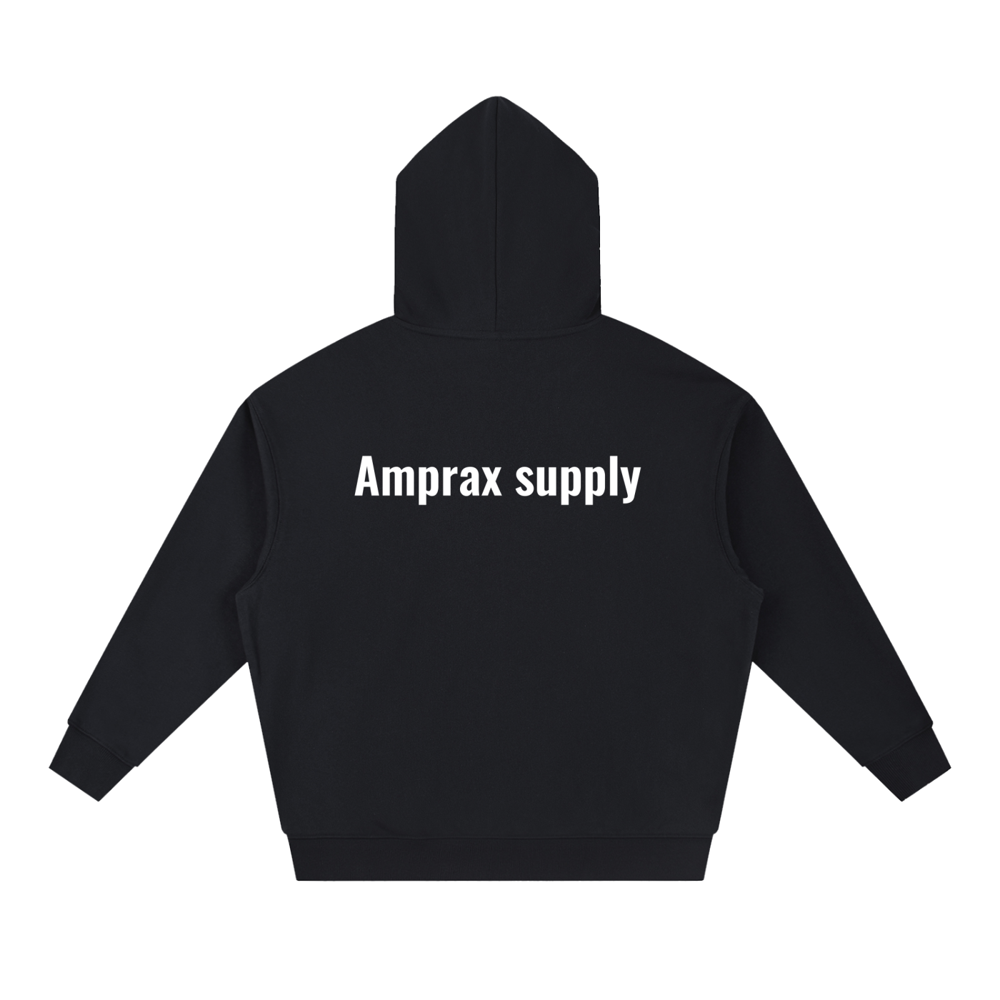 Amprax Supply Black Essential Boxy Heavyweight Drop-Shoulder Hoodie